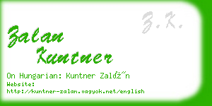 zalan kuntner business card